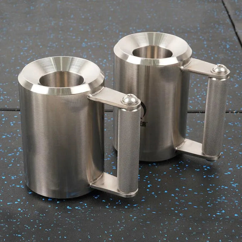 Silver stainless steel dumbbell cup weighing 8kg for strength training