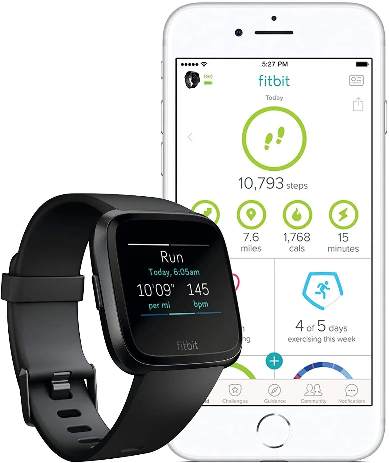 Black waterproof smart watch with heart rate monitor and 1.4-inch touch screen on silicone wrist strap