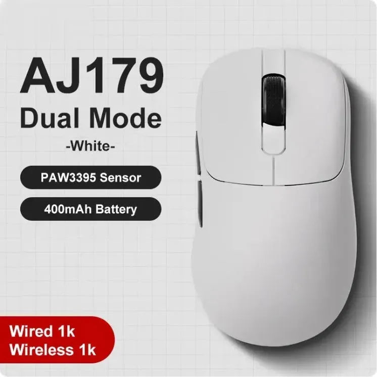 AJ159 gaming mouse in Yunfeng White colour with compact design and Teflon foot patches