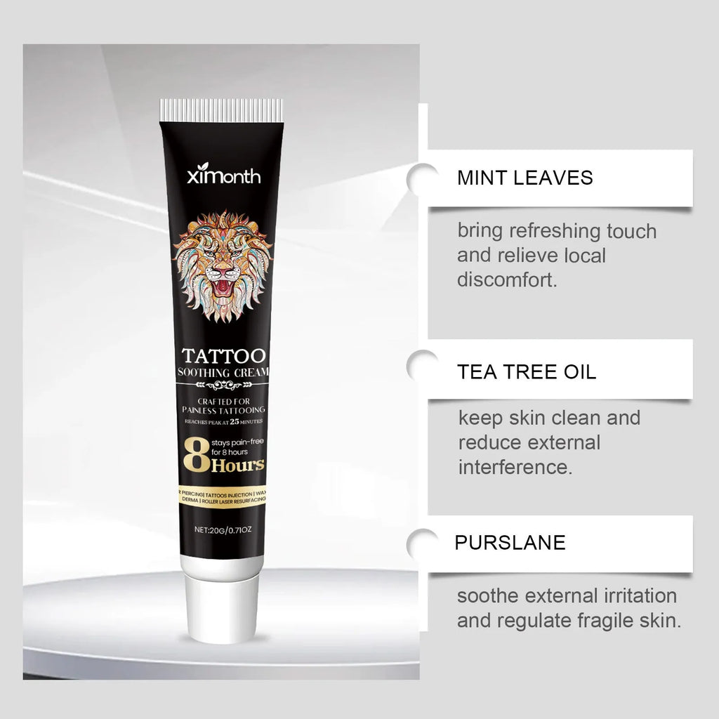 20g tattoo soothing neck cream container with botanical ingredients for gentle neck cleaning