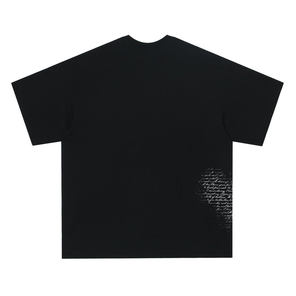 American Retro Hip Hop Gothic T-shirt in pure cotton with letter pattern, short sleeves for summer