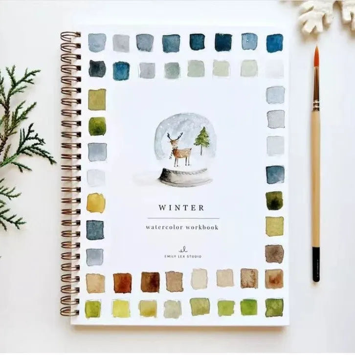 Portable household paint box with twelve natural pigment colours in a fashionable compact palette set for artists and students