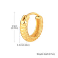 Stainless steel earrings with snake pattern texture in black or gold finish for hip hop style