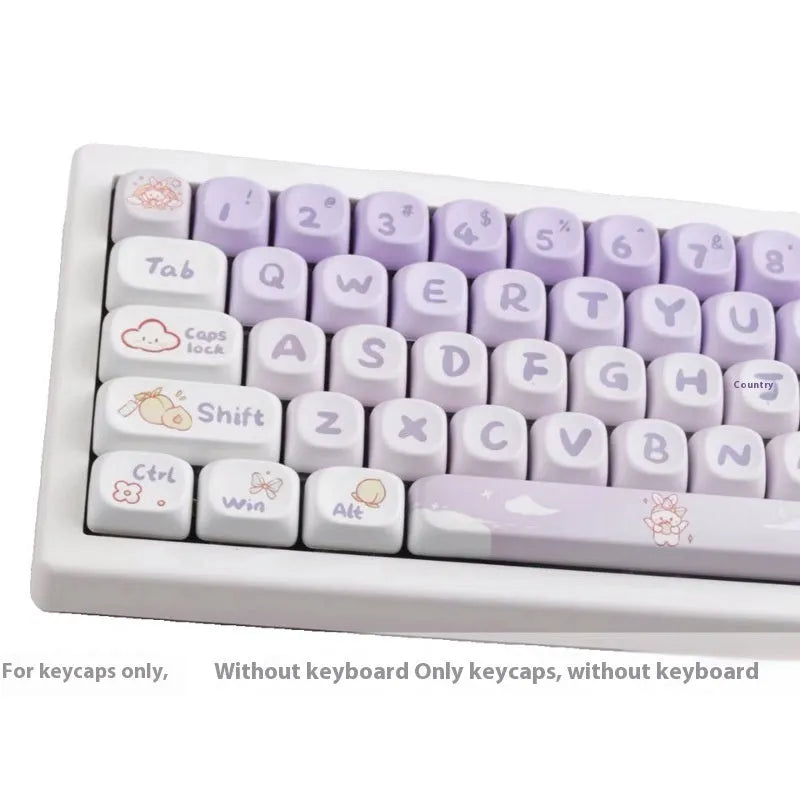 PBT gradient purple rabbit key cap set for mechanical keyboard customisation with sublimation printing