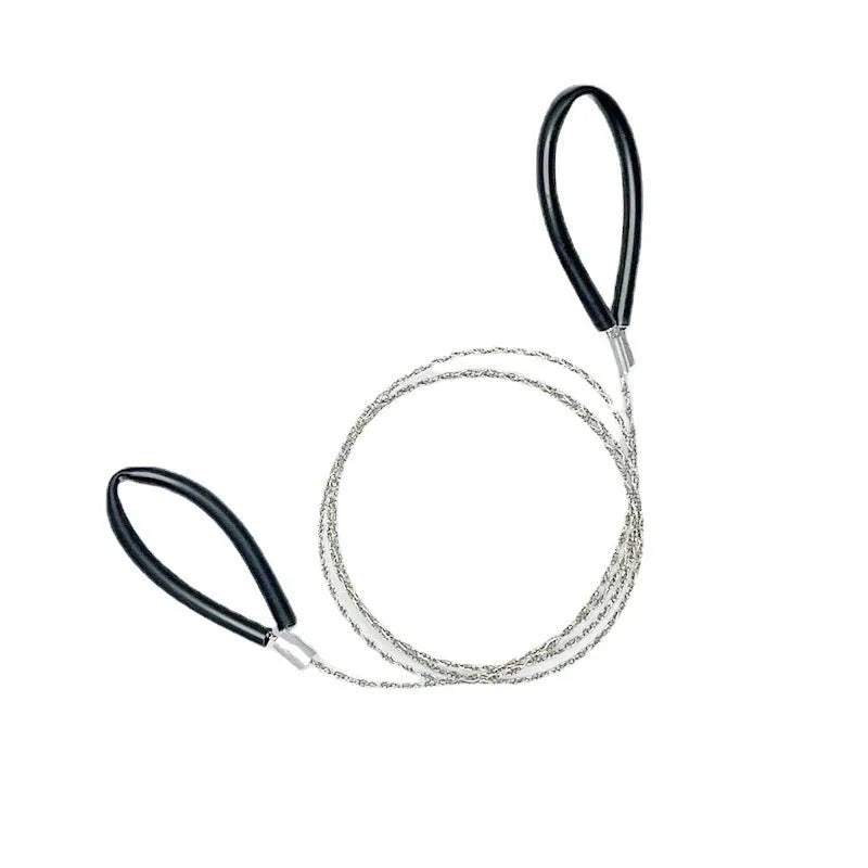 Outdoor survival steel wire saw with hand leather case, 68cm length, 7.7g weight, black and red colour options