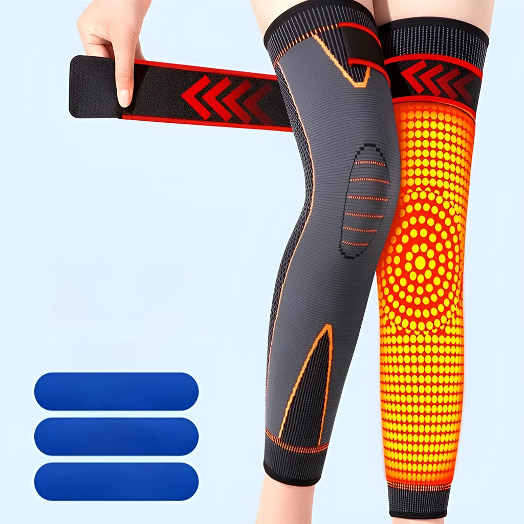 Self-heating knee pad with Argy Wormwood bandage in black, green or orange, sizes M L XL, one pair