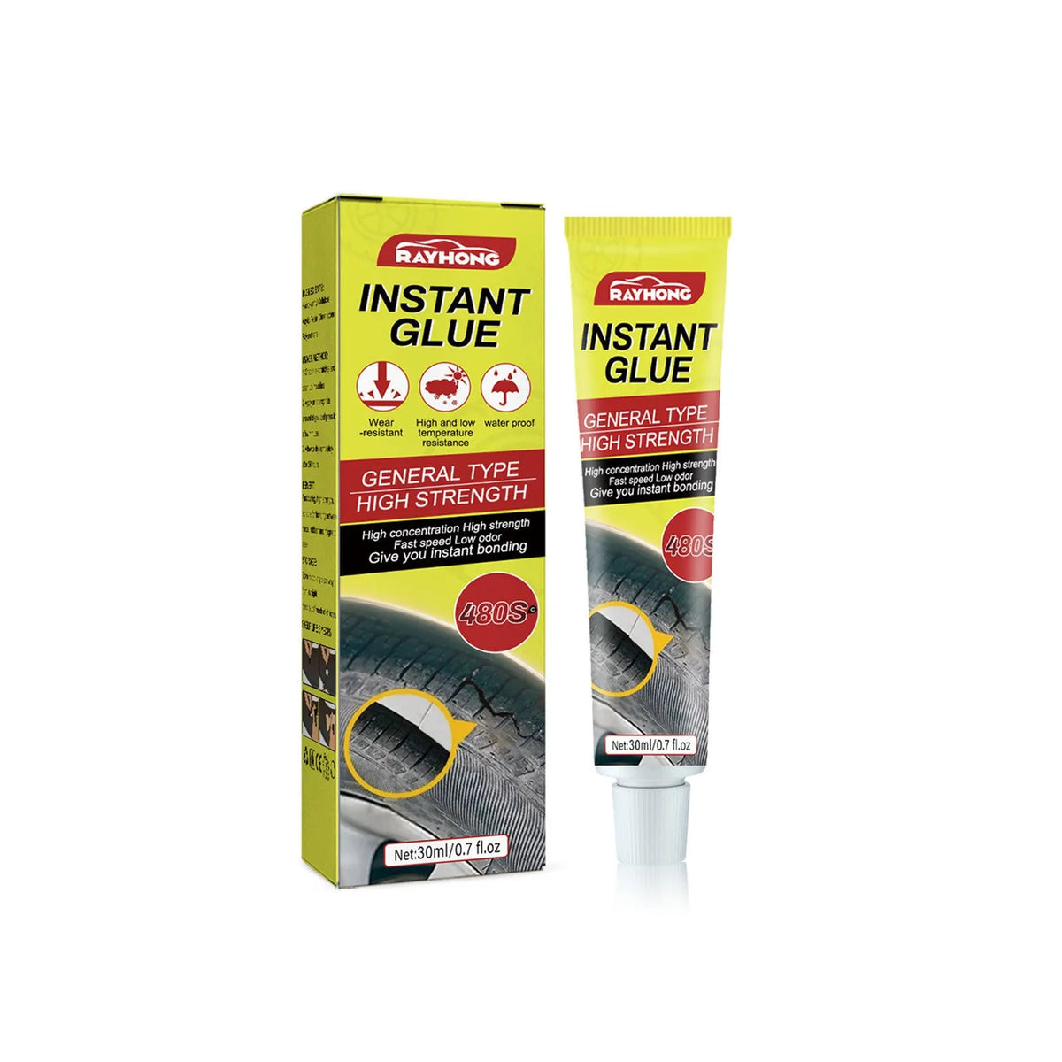 30ml car tyre repair adhesive container for puncture sealing and crack repair