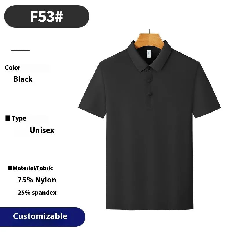 Brocade nylon blend seamless polo shirt in loose fit for summer sports