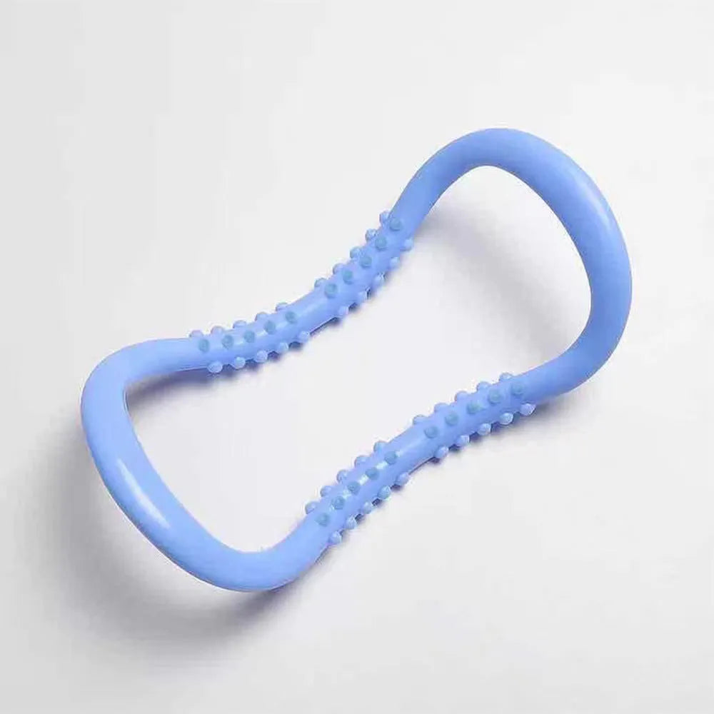 PP plastic yoga stretching ring in purple, blue, or pink colour for Pilates back opening exercises
