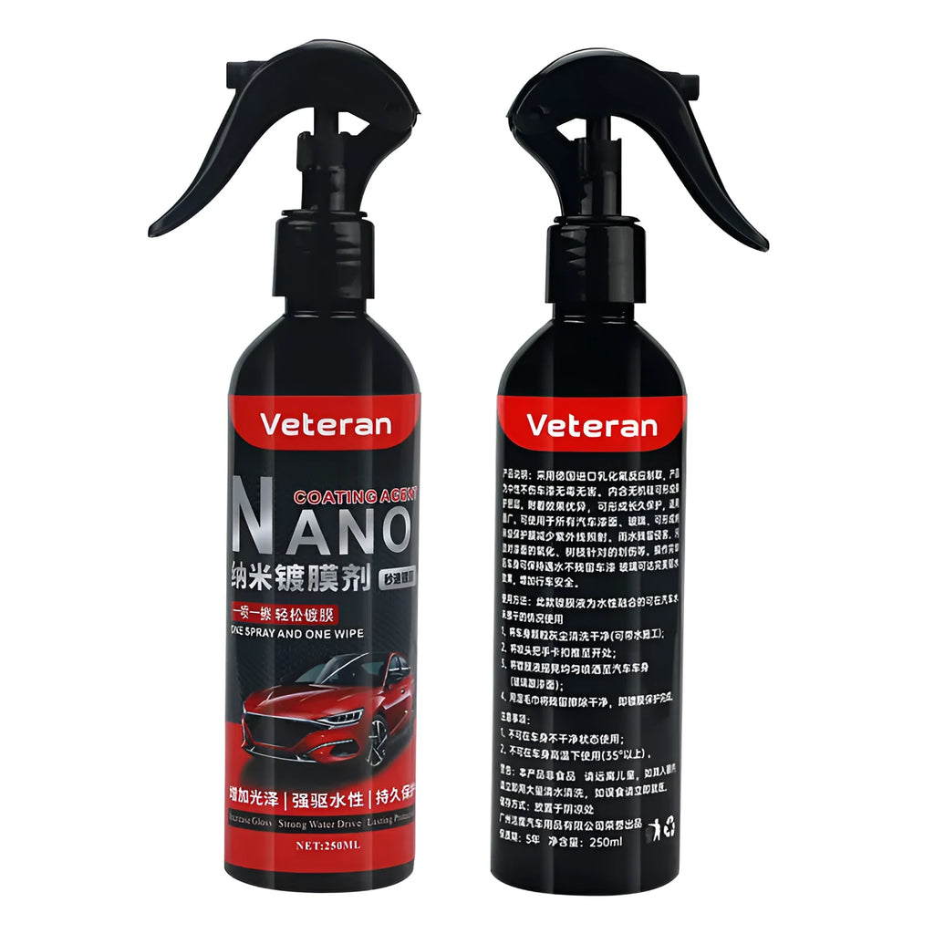 Automotive coating agent spray bottle for car care with quick polishing and water repellent functions