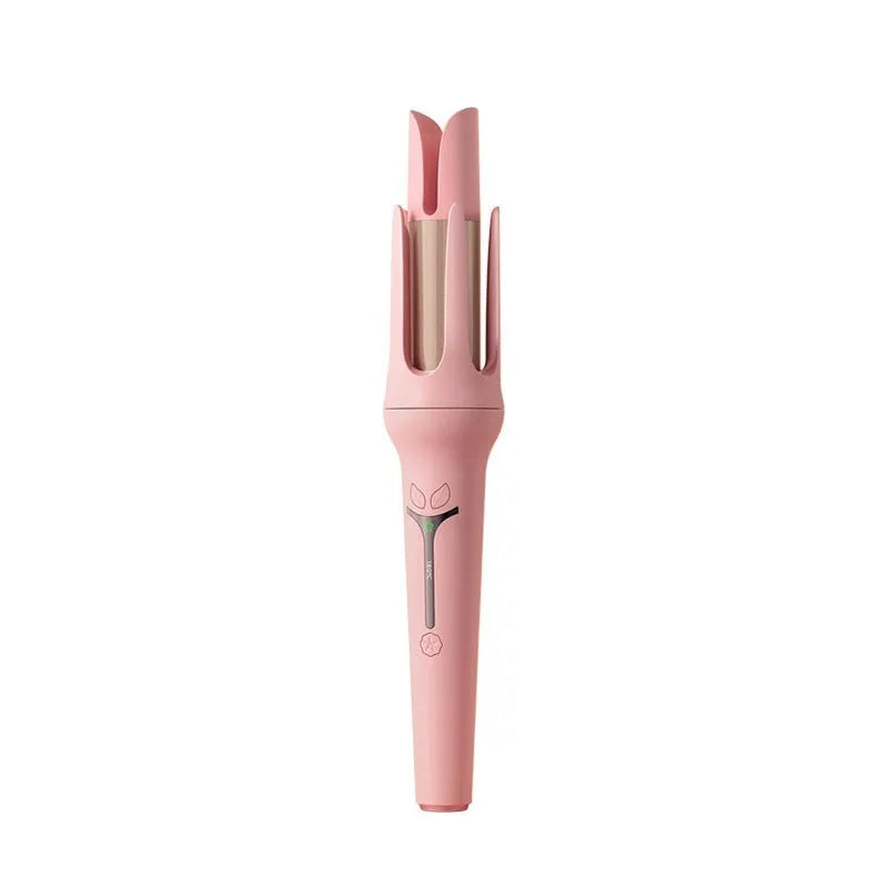 32mm automatic hair curler in pink or light purple with anion technology and included styling accessories