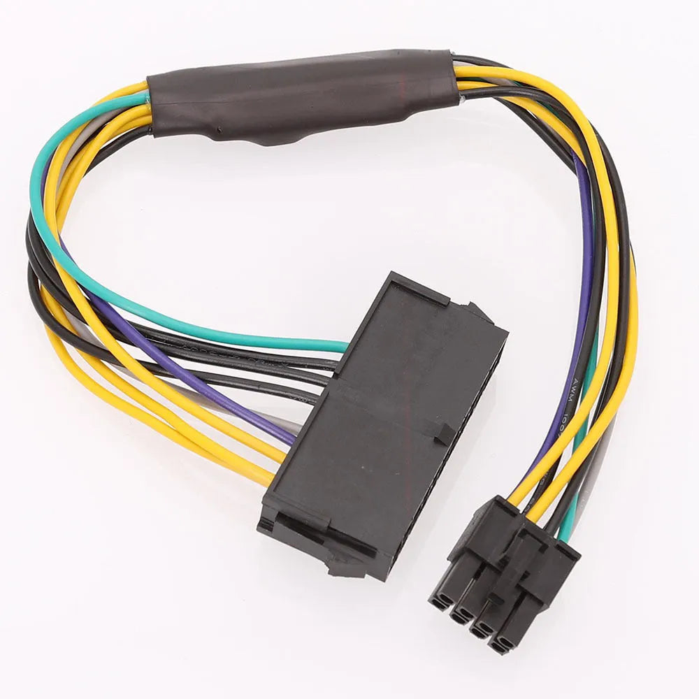 Black 8-pin to 24-pin ATX power adapter cable for DELL Optiplex desktop computers