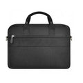 Black multi-pocket laptop handbag with separate computer compartment, Oxford cloth material, lock feature, and organised storage design