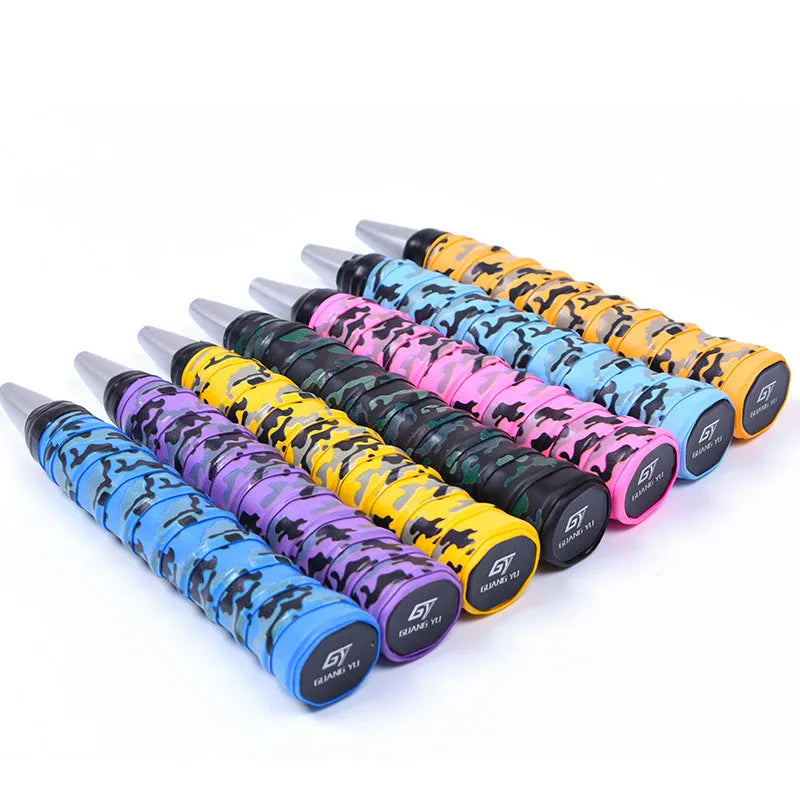 Roll of PU camouflage print winding tape in multiple colour options for sports and fishing grip