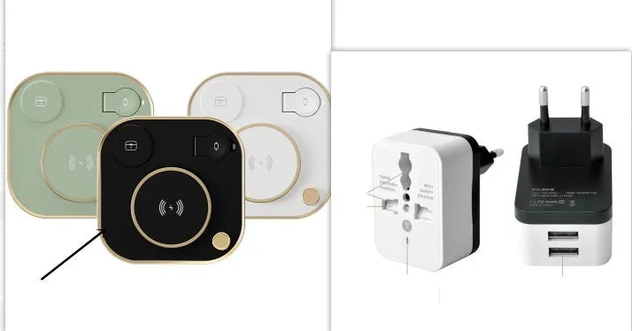 Three-in-one wireless magnetic charger in black, green, or white with 15W fast charging and desk lamp option