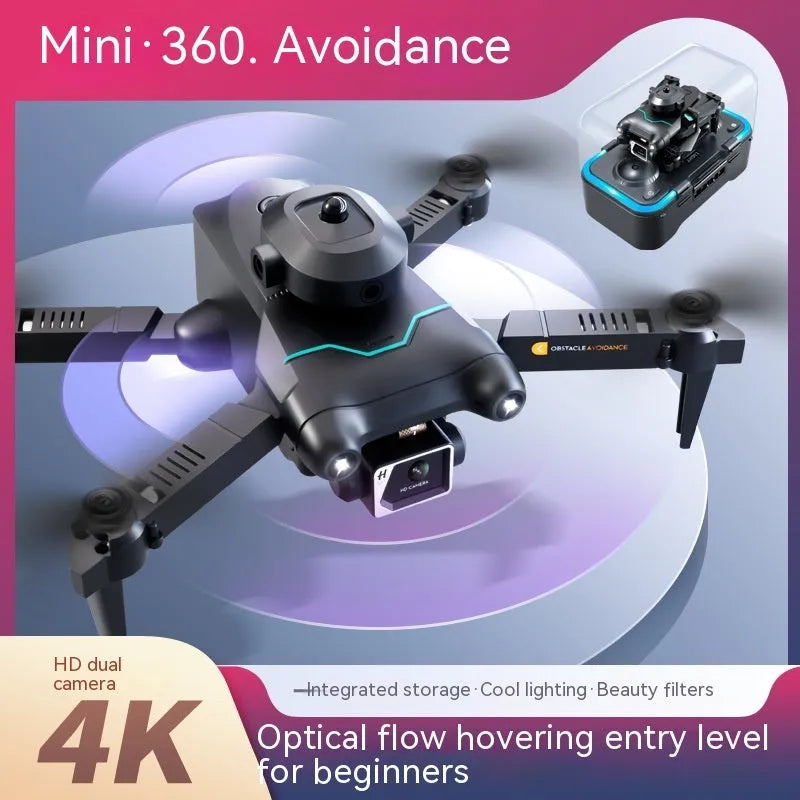 Black DJI S96 quadcopter drone with four propellers and integrated camera on compact plastic airframe
