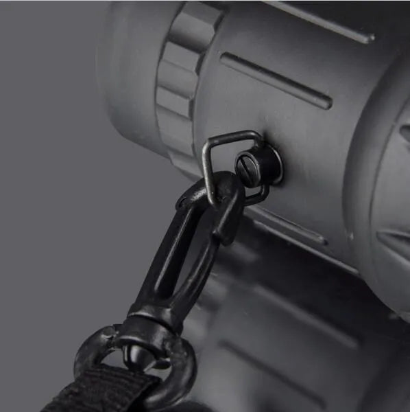 Black 16x52 high-power monocular with enhanced green film HD optics and waterproof construction