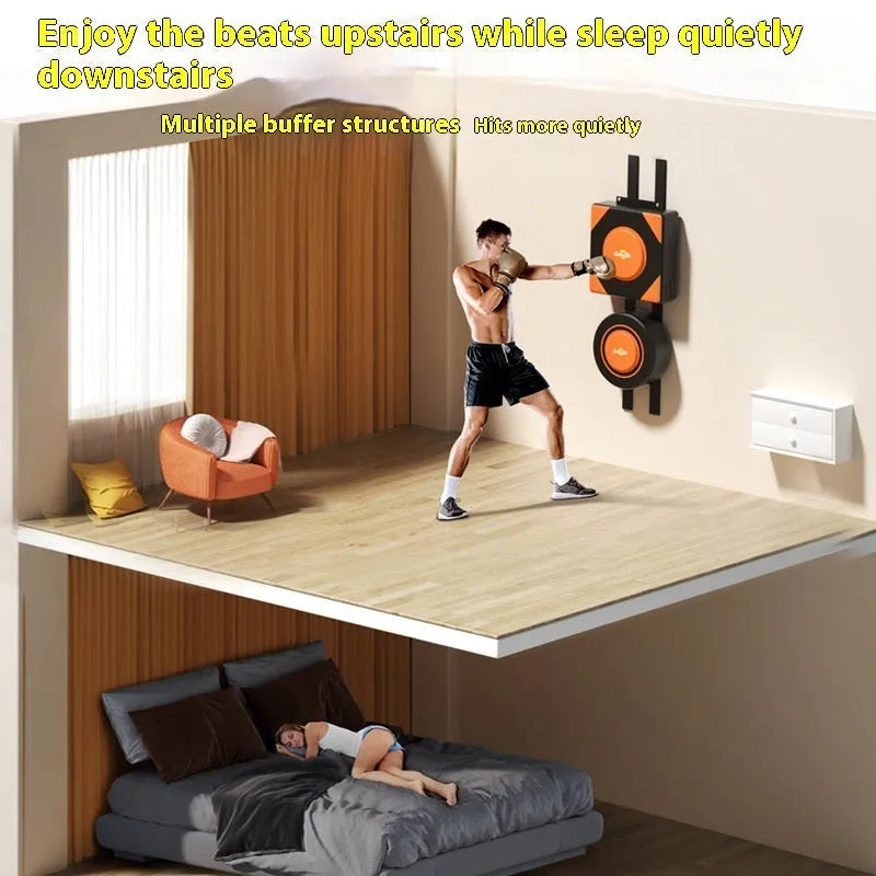 Hanging boxing wall target with PU leather construction for home fitness training