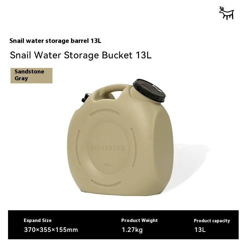 Green portable water storage tank in 13 litre or 18 litre size for camping and home use.