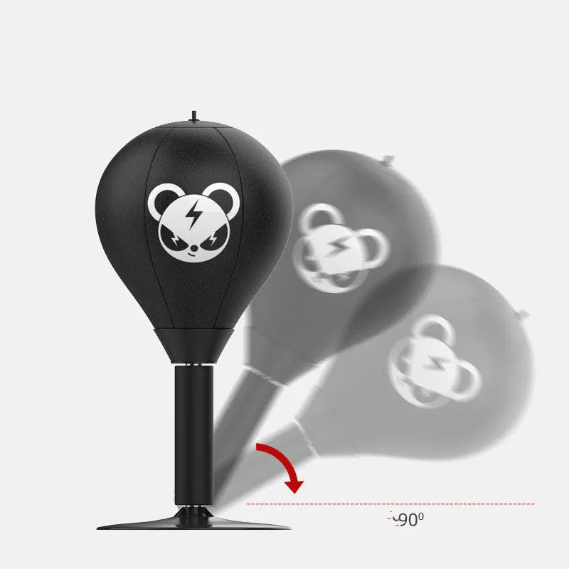 Tabletop boxing speed ball with 12cm inflatable sphere on suction cup base for office stress relief