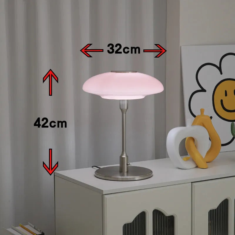 Vintage nickel plated ambient light with metal holder in choice of four colours: Golden White, Golden Orange, Pink, White