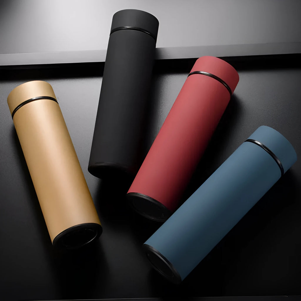 450ml stainless steel water bottle with double-wall vacuum insulation in black colour