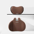 Car headrest and lumbar support pillow set in matching colours with cloth fabric and cotton filling