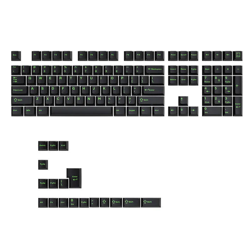 126-piece two-colour keycap set for 61 to 108 key mechanical keyboards, 290 x 160 x 30mm, black or purple