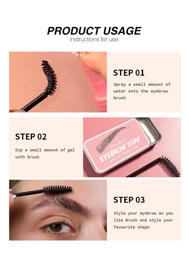 Eyebrow cream pot and brush kit for natural brow shaping and dyeing