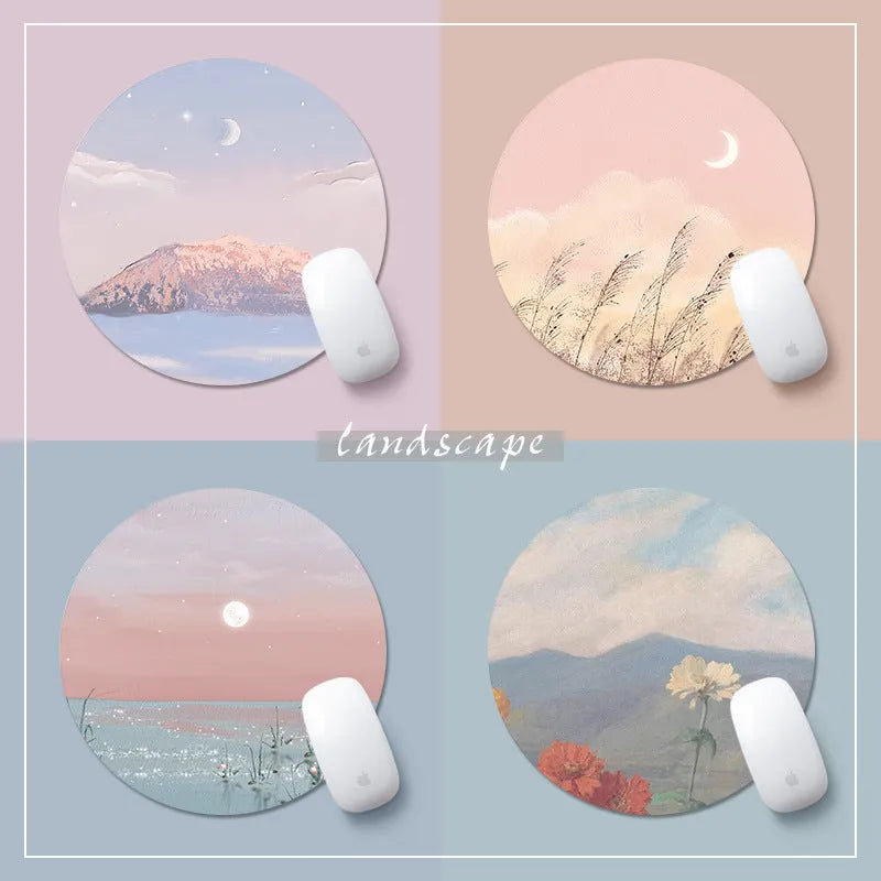 Square rubber mouse pad with solid colour pattern measuring 220mm by 220mm