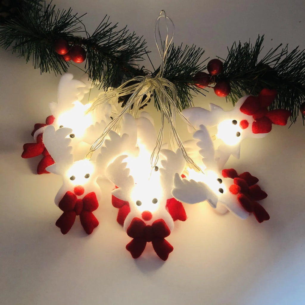 Snowman LED Christmas string lights garland with warm white bulbs in 1.65m or 3m lengths