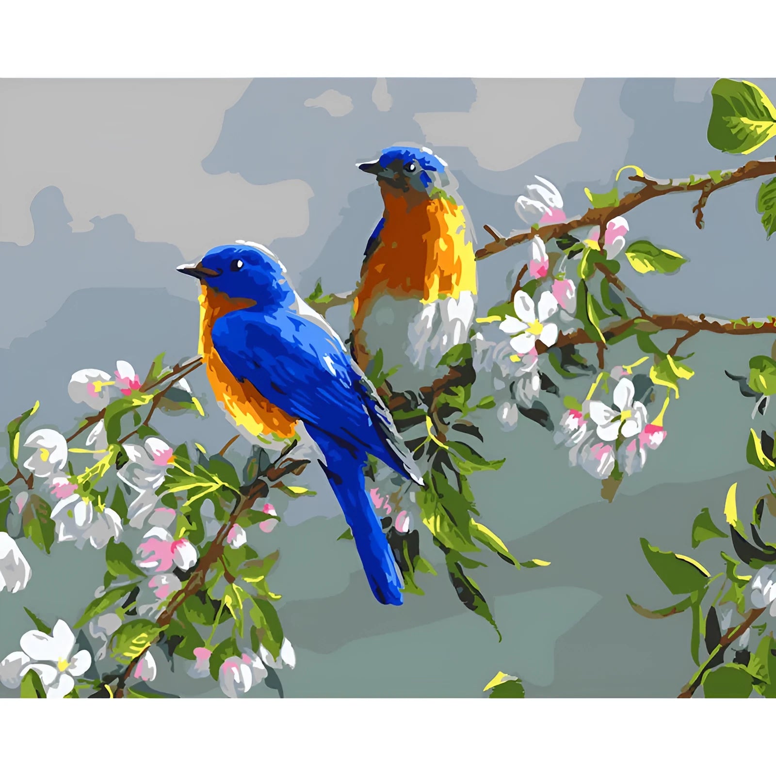 Custom hand-painted digital oil painting of animals on linen canvas in idyllic scenery colours