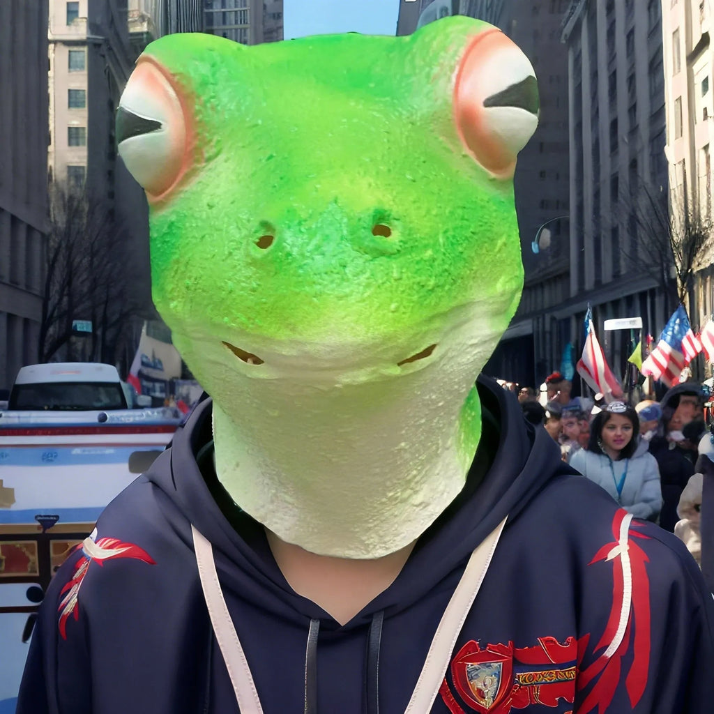 Red-eyed frog latex mask, Halloween animal headgear for DIY costume and party use