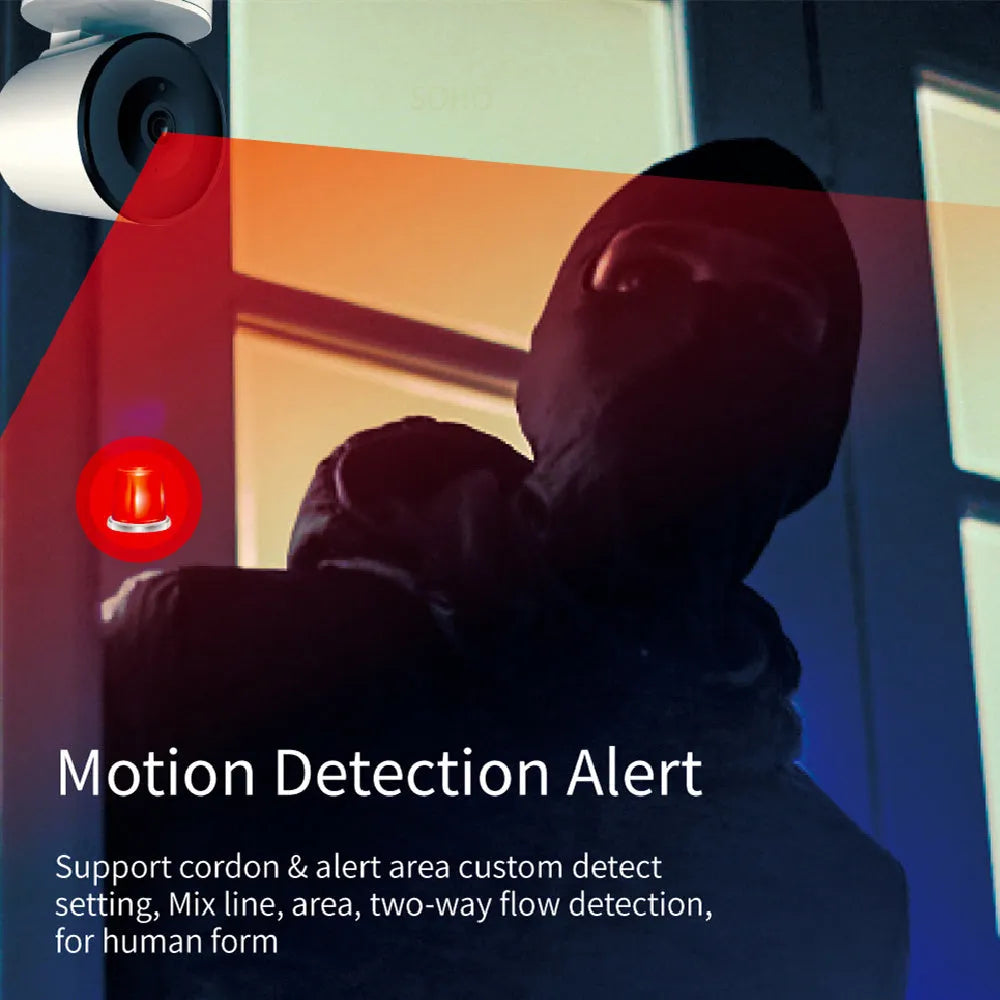 Smart WiFi indoor security camera with 1080p clarity and 355-degree rotation on desktop