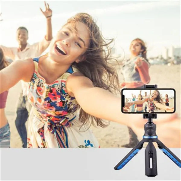 Black desktop phone tripod compatible with iPhone and P30 mobile phones