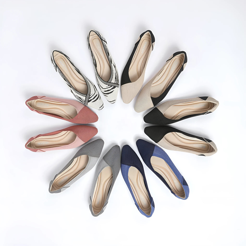Women's flat heel Flyknit knitted shoe in a choice of six colour patterns.