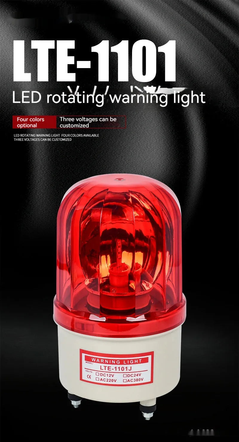 LTE-1101J red rotating warning light with sound alarm for industrial machine tool use