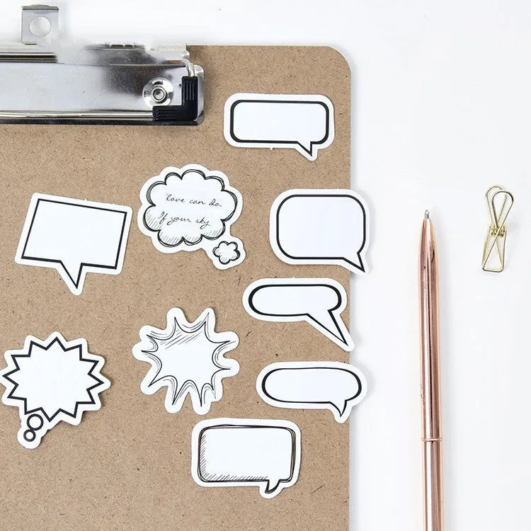 Box of Momo black and white bubble pattern decorative stickers for journals and DIY crafts.
