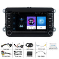 Universal 7-inch Android car player for Volkswagen dashboard with touchscreen display.
