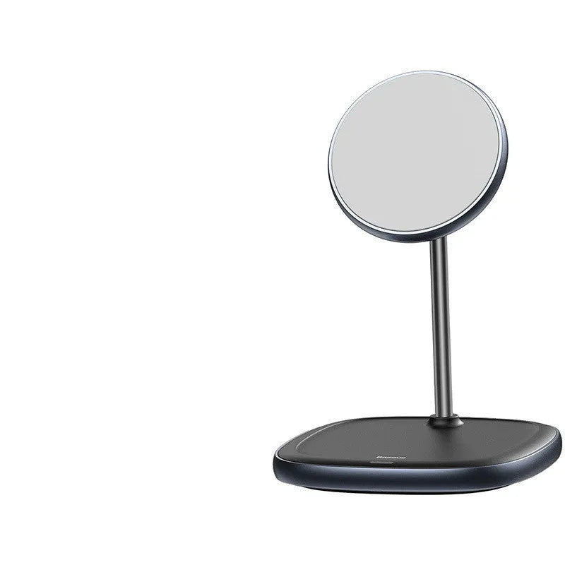 Swan magnetic desktop stand wireless charger for iPhone 12 series in black or white with Type-C cable
