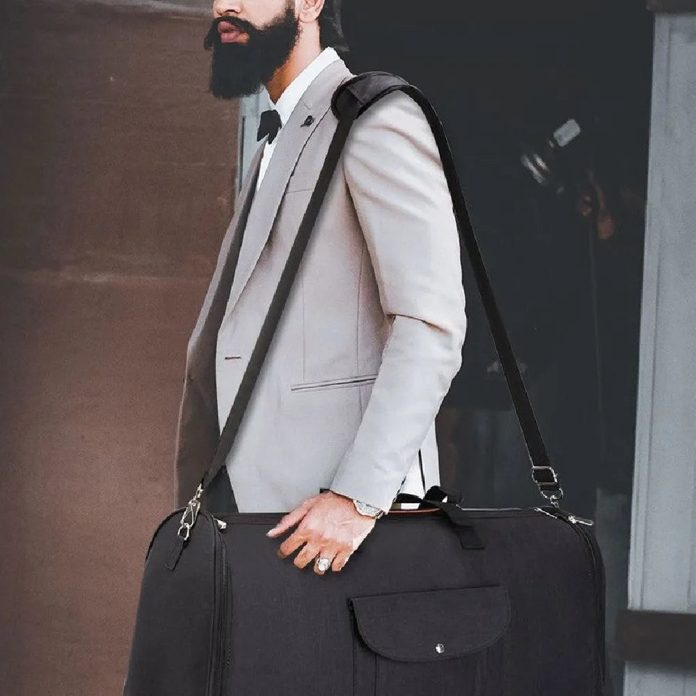 Folding travel workout multifunctional luggage bag in dark blue with 36-55L capacity and Oxford cloth construction