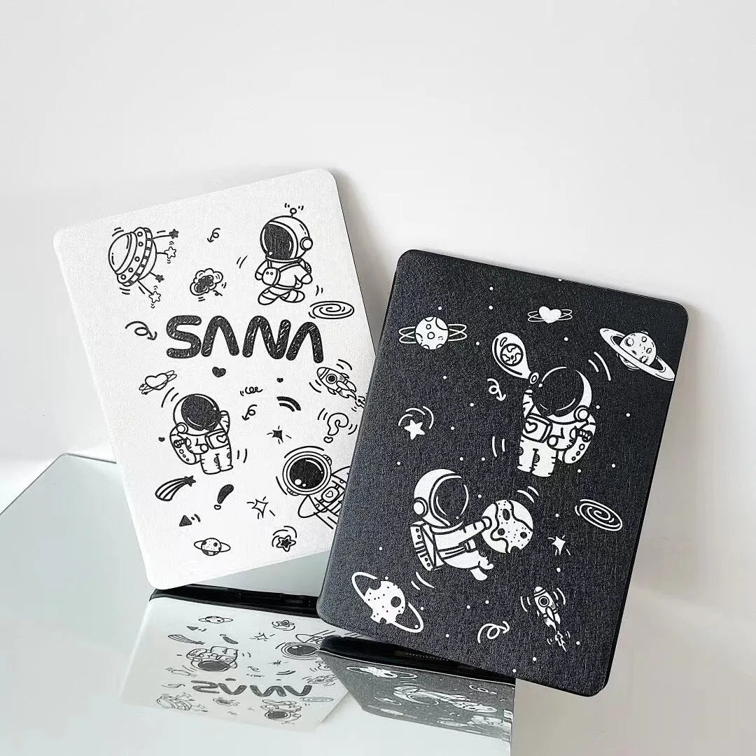 Transparent frosted TPU flat protective cover for iPad Air 4 with pen slot, clamshell design, white or black.