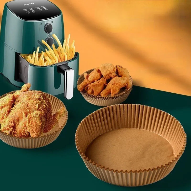 Disposable air fryer paper liners in round bowl shape with 4.5cm edges