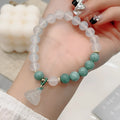 Women's retro Chinese style agate bracelet with lotus seedpod design and handmade craftsmanship
