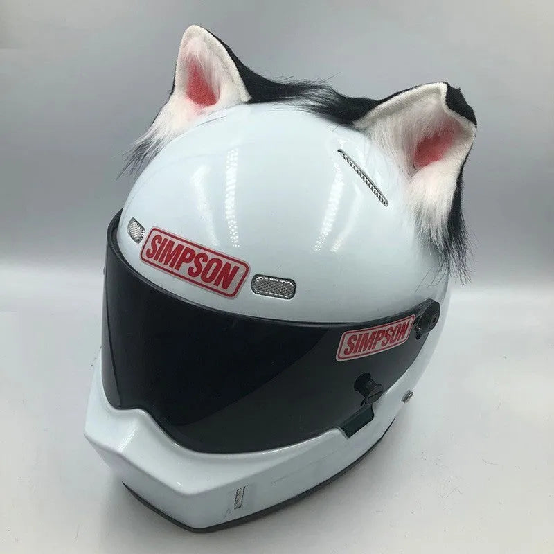 ABS helmet ornaments with animal ears and tails for motorcycle helmets in various colour options