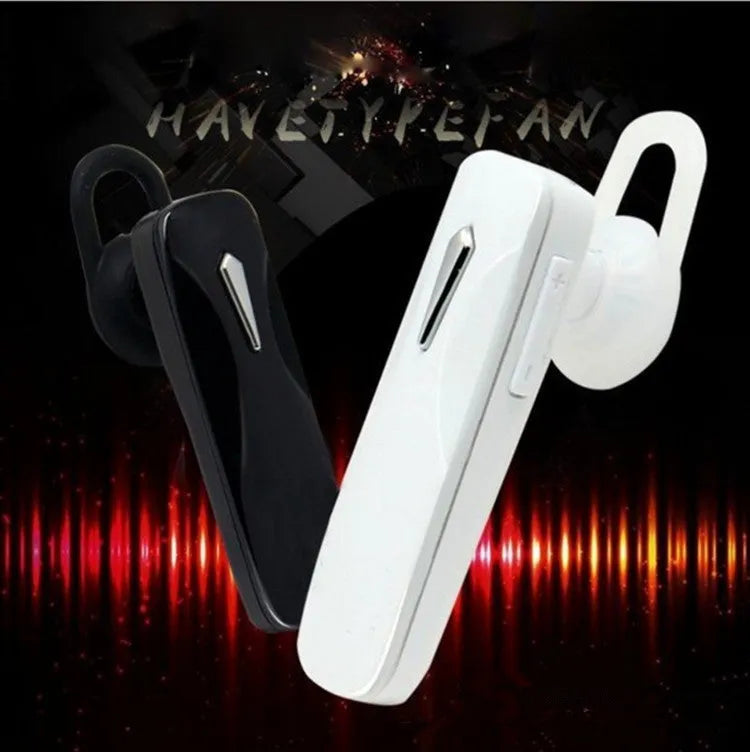 M163 Bluetooth car headset in black or white with call and music control buttons for hands-free driving