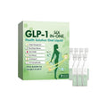 Box of seven bottles of Health Solution Oral Liquid, a green tea, Moringa and turmeric dietary supplement.