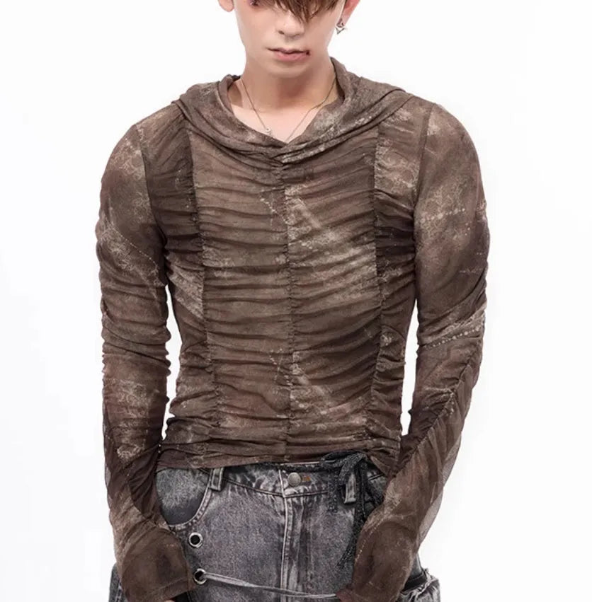 Boys lightweight ice silk bottoming shirt for printing pleating inner wear sets in picture colour.