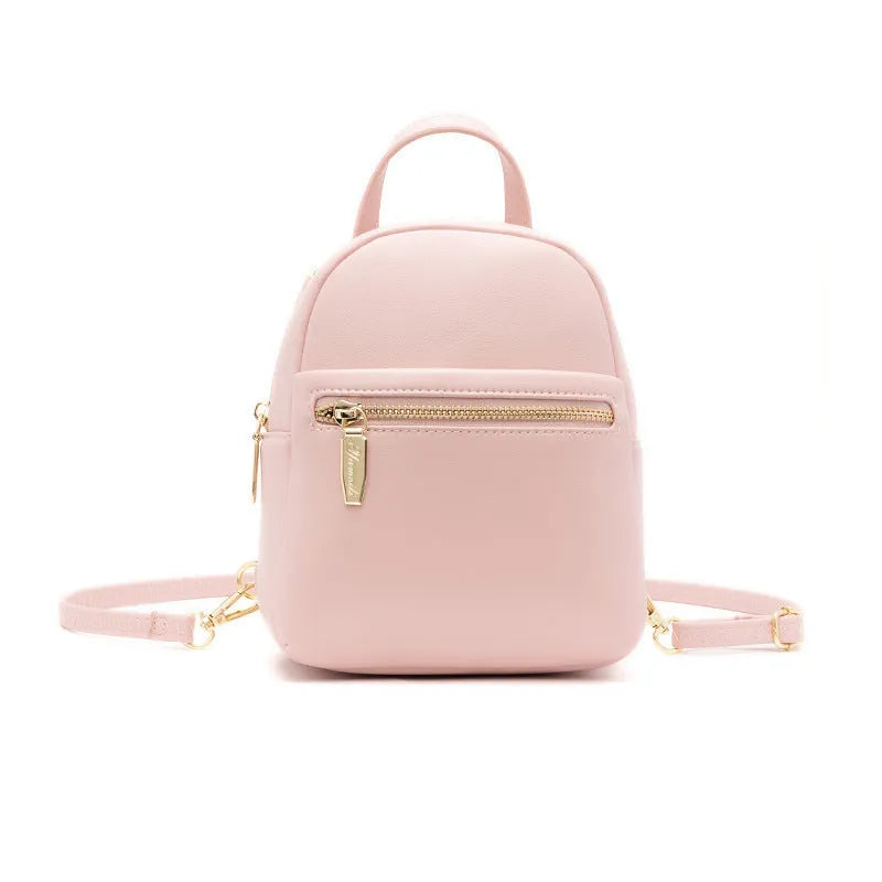 Soft PU mini backpack in street trend style with organisational compartments and six colour options
