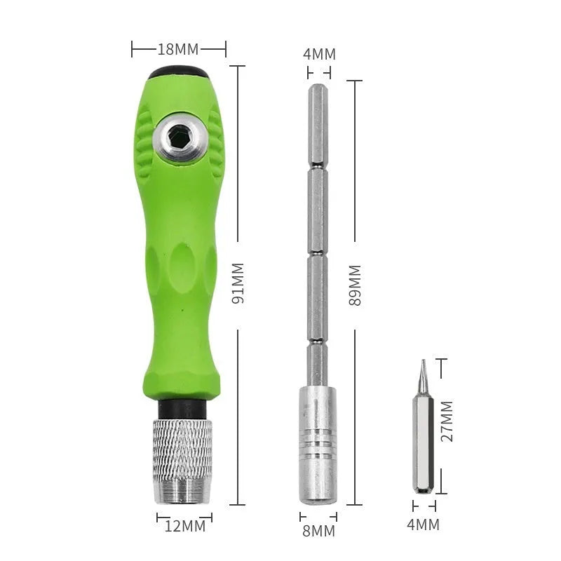 32-in-1 screwdriver set for mobile phone repair with bits organised in combination case